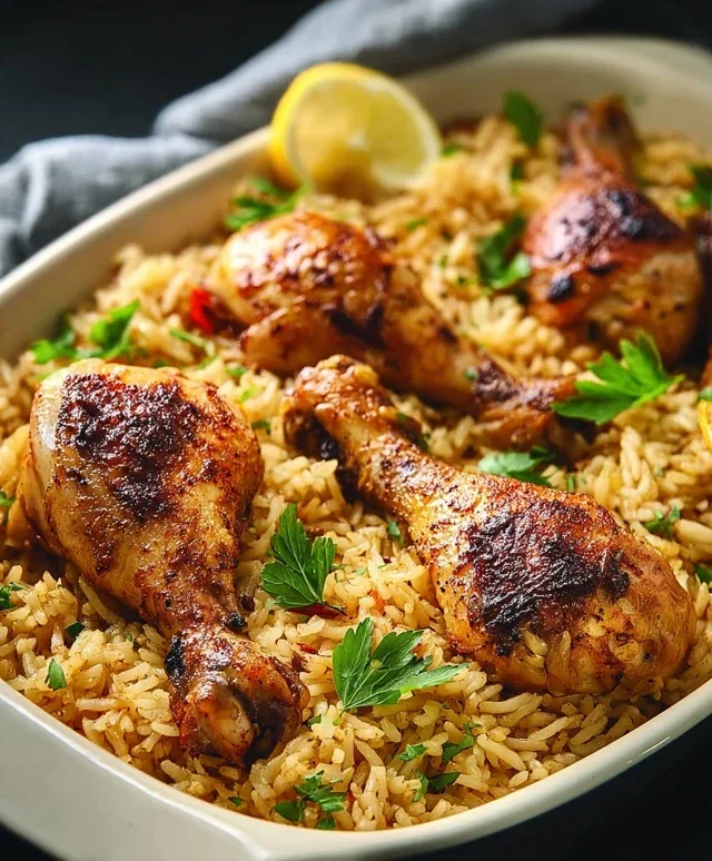 Baked Chicken Legs and Rice