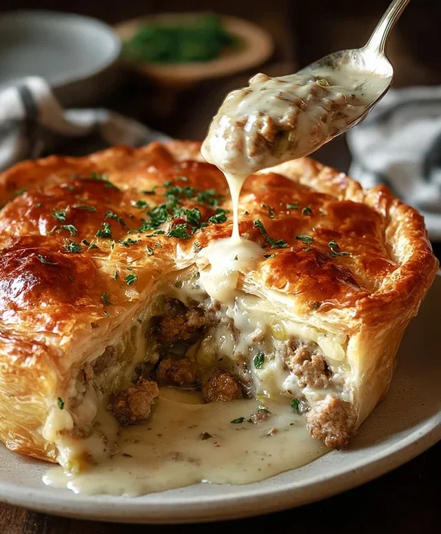 Sausage Gravy Puff Pie
