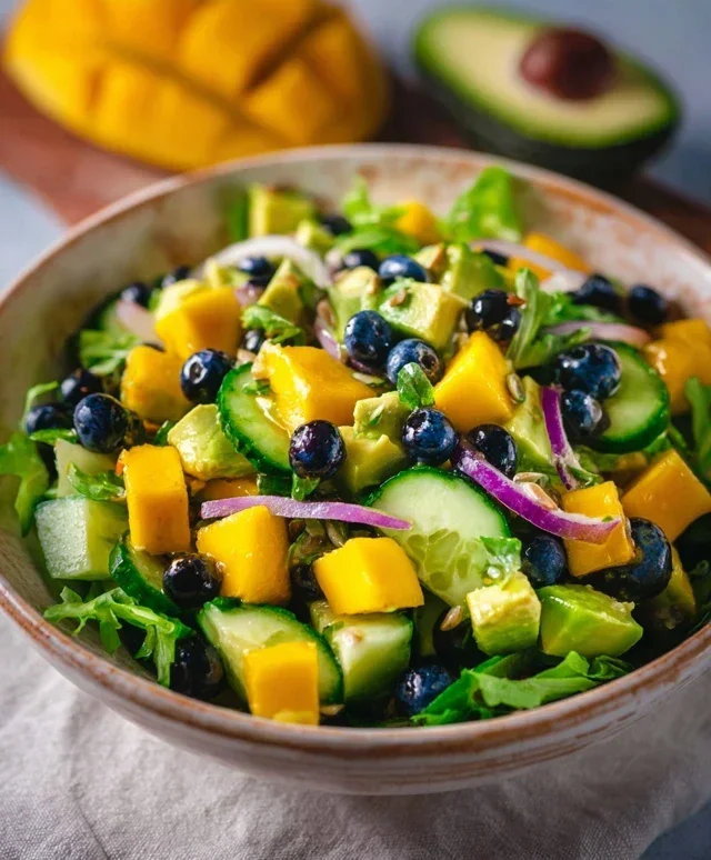 Mango Cucumber Salad with Blueberry and Avocado