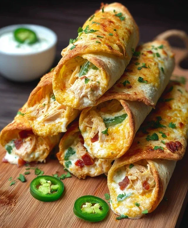 Jalapeno Popper Chicken Taquitos