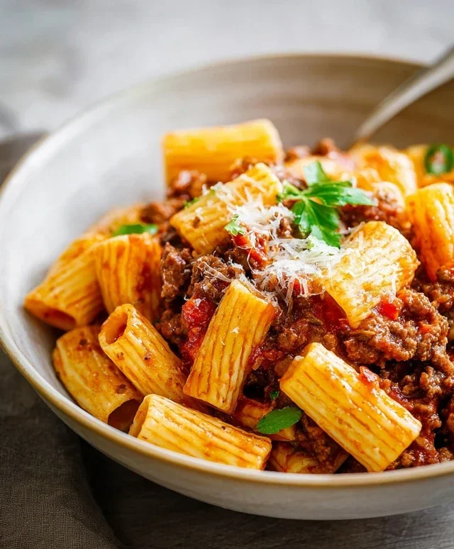 Beef Pasta in Tomato Sauce {Beef Ragu Pasta}