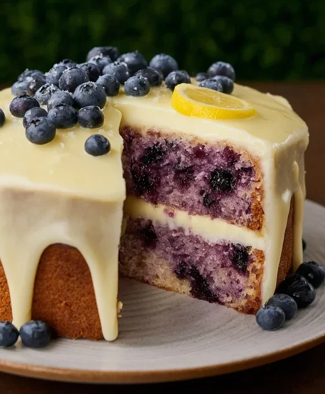 Blueberry Cake with Lemon Cream Cheese Frosting