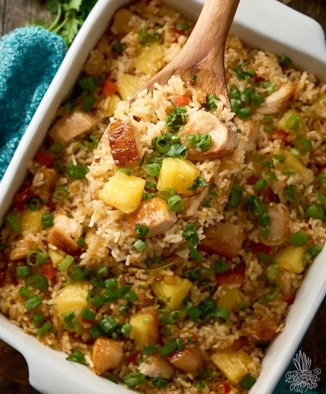 Aloha Pineapple Chicken Rice Casserole
