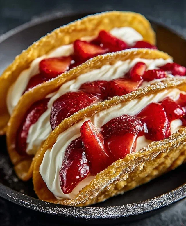 Strawberry Cheesecake Dessert Tacos