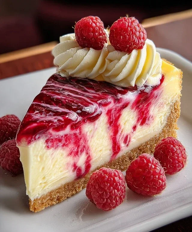 Raspberry Lemon White Chocolate Cheesecake