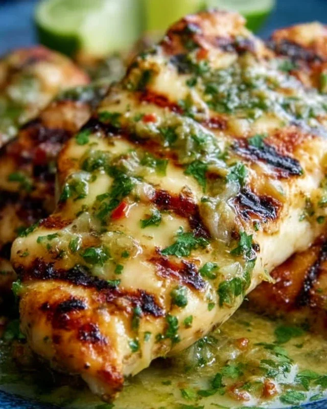 Grilled Salsa Verde Chicken with Pepper Jack