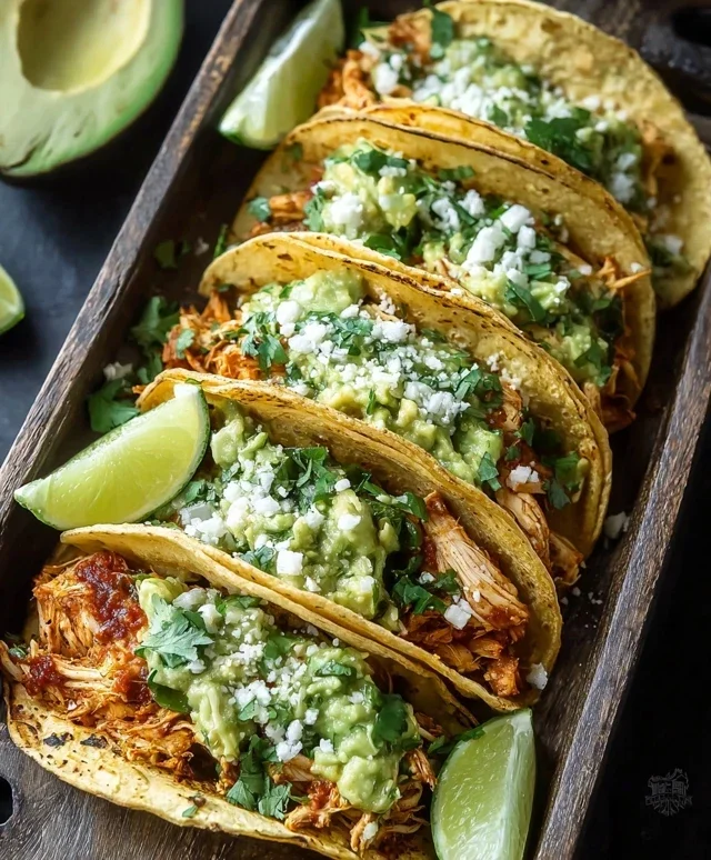 Crispy Poblano Chicken Tacos with Avocado-Jalapeño Salsa