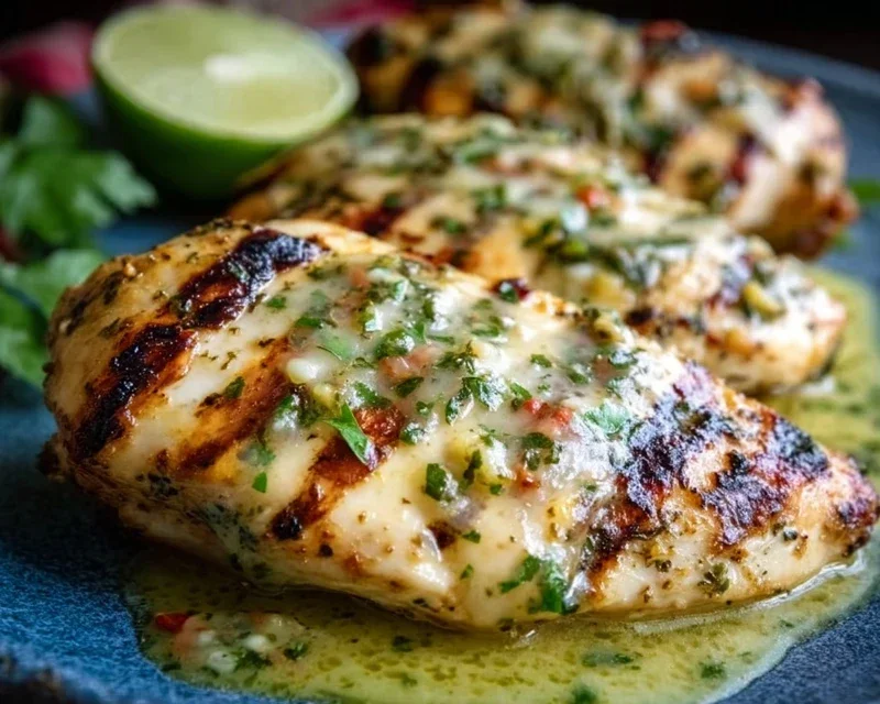 Grilled Salsa Verde Chicken with Pepper Jack