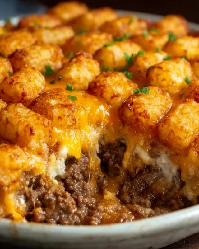 Tater Tot Casserole with Ground Beef