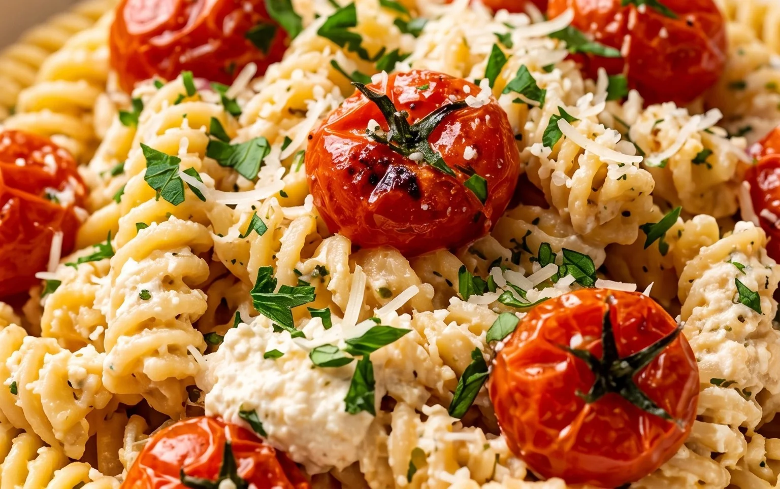 Roasted Tomato and Garlic Ricotta Pasta