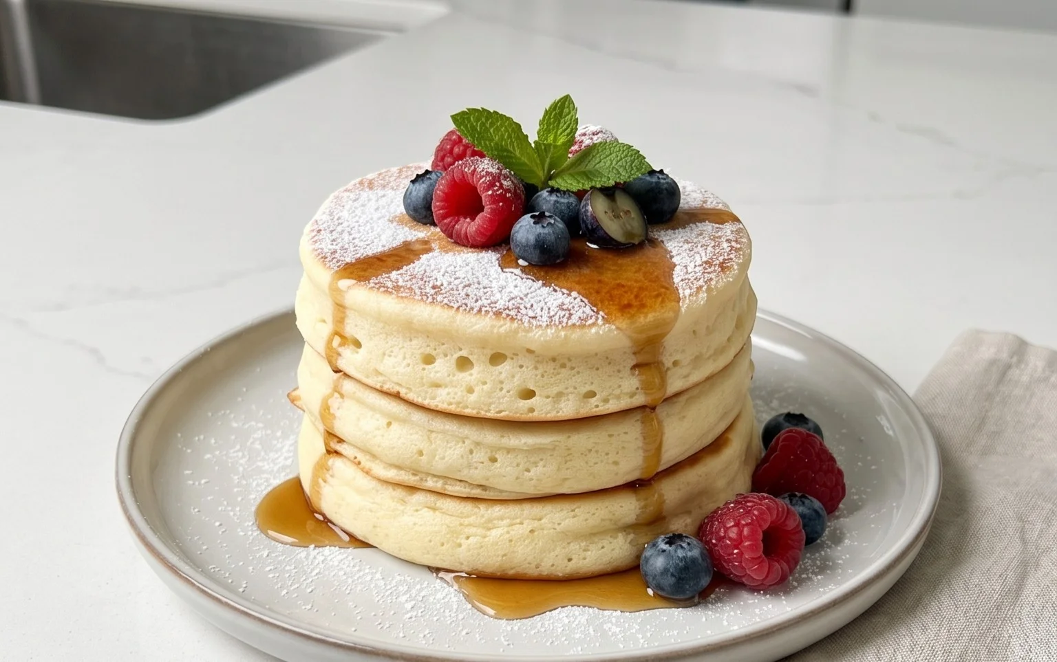Fluffy Japanese Soufflé Pancakes
