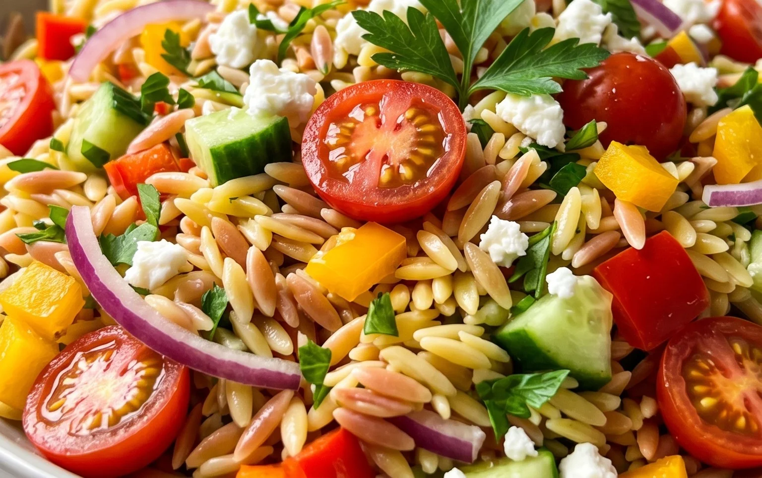 Rainbow Orzo Salad