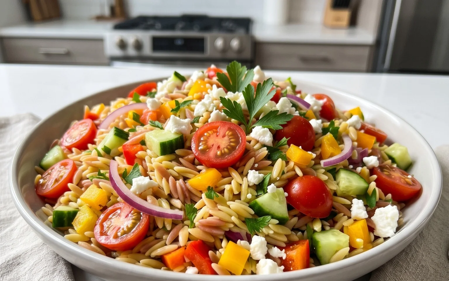 Rainbow Orzo Salad