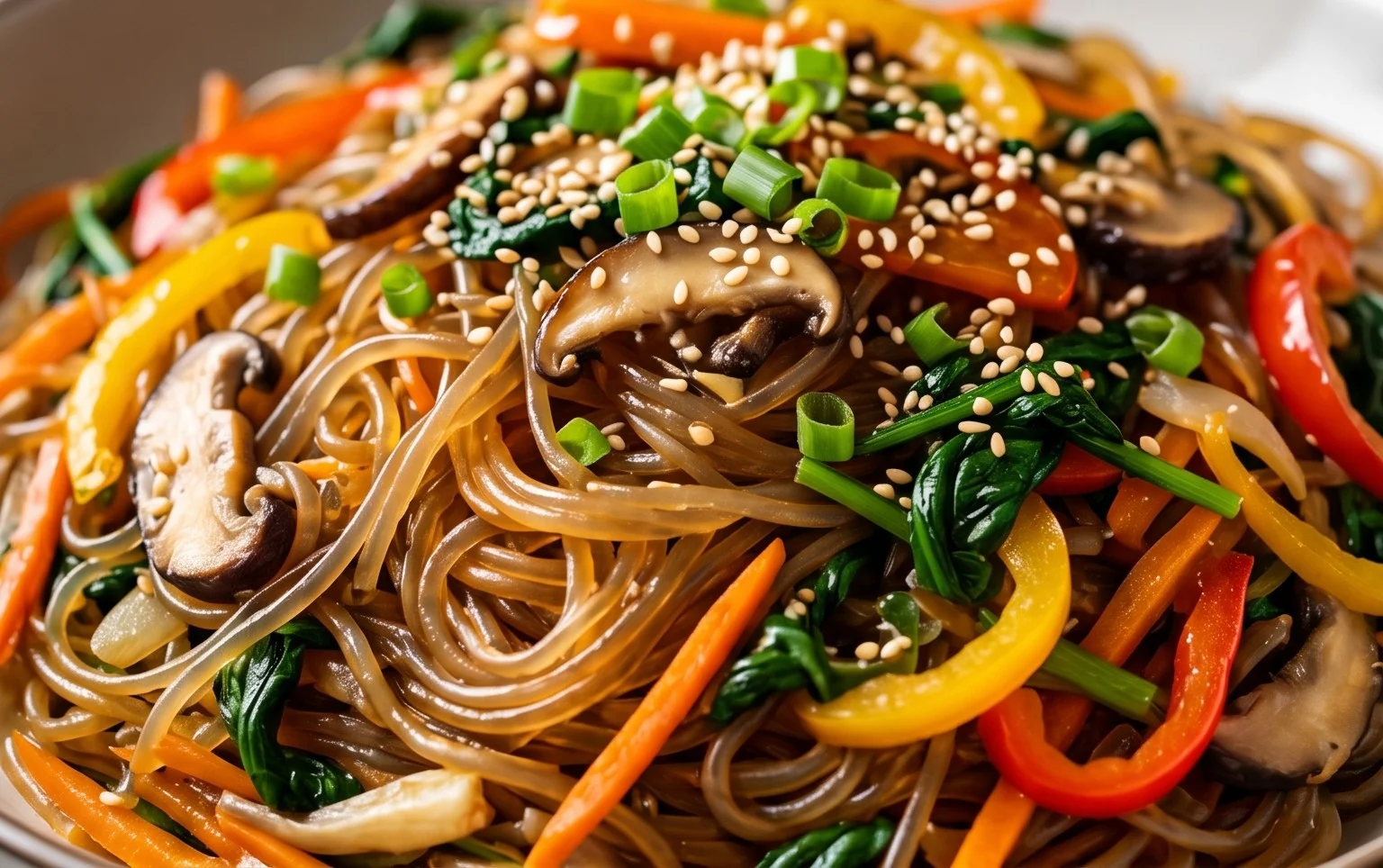 Japchae (Korean Glass Noodle Stir Fry)