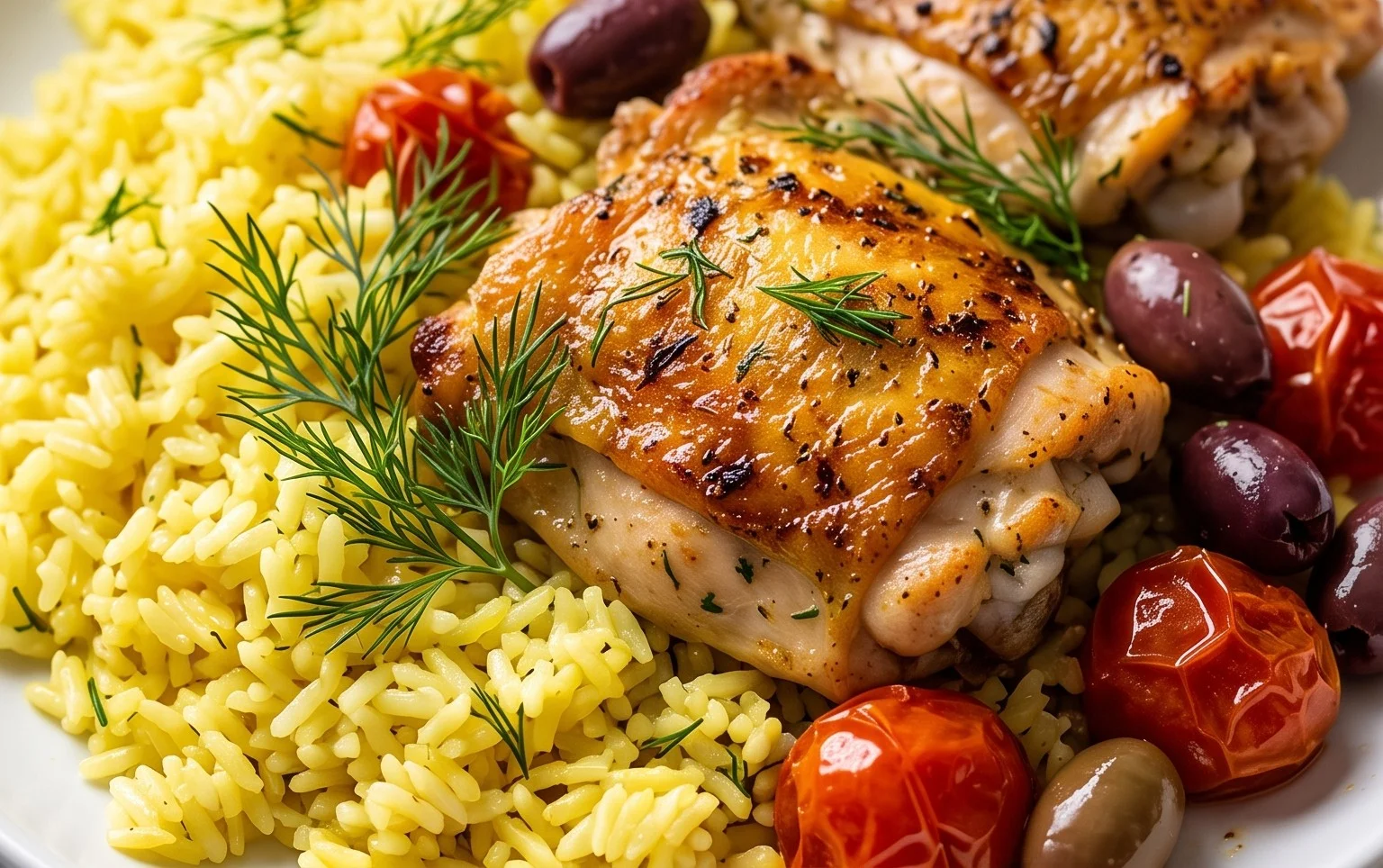 Greek Chicken and Lemon Rice (30 Minutes, One-Pot)
