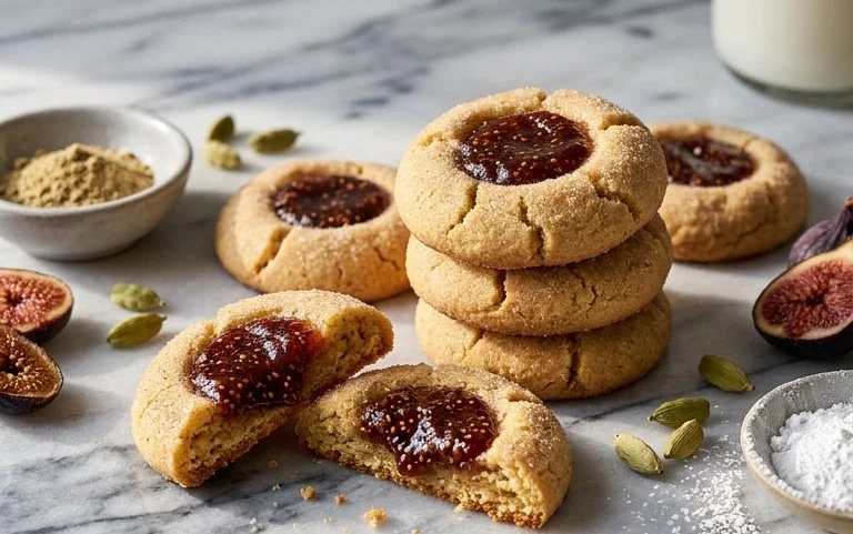Cardamom Fig Thumbprint Cookies