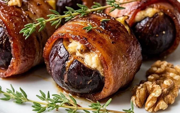 Beef Bacon Wrapped Stuffed Figs