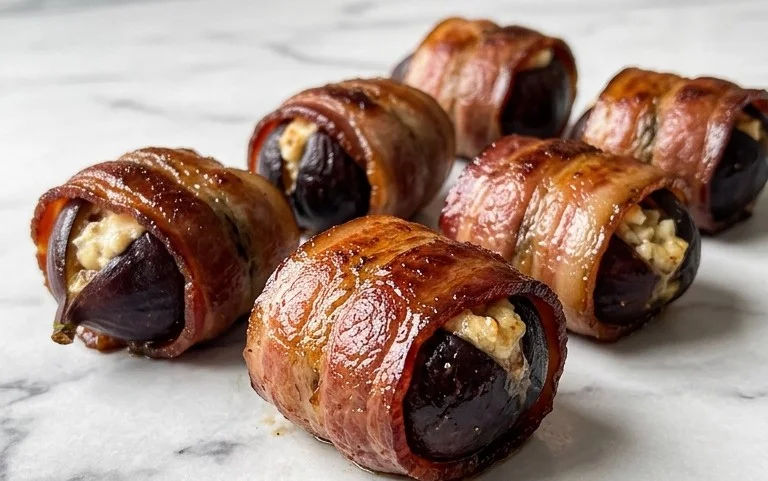 Beef Bacon Wrapped Stuffed Figs