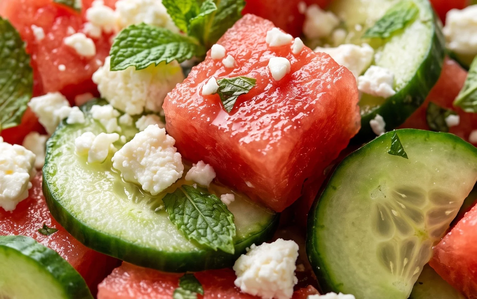 Watermelon Salad with Cucumber and Feta