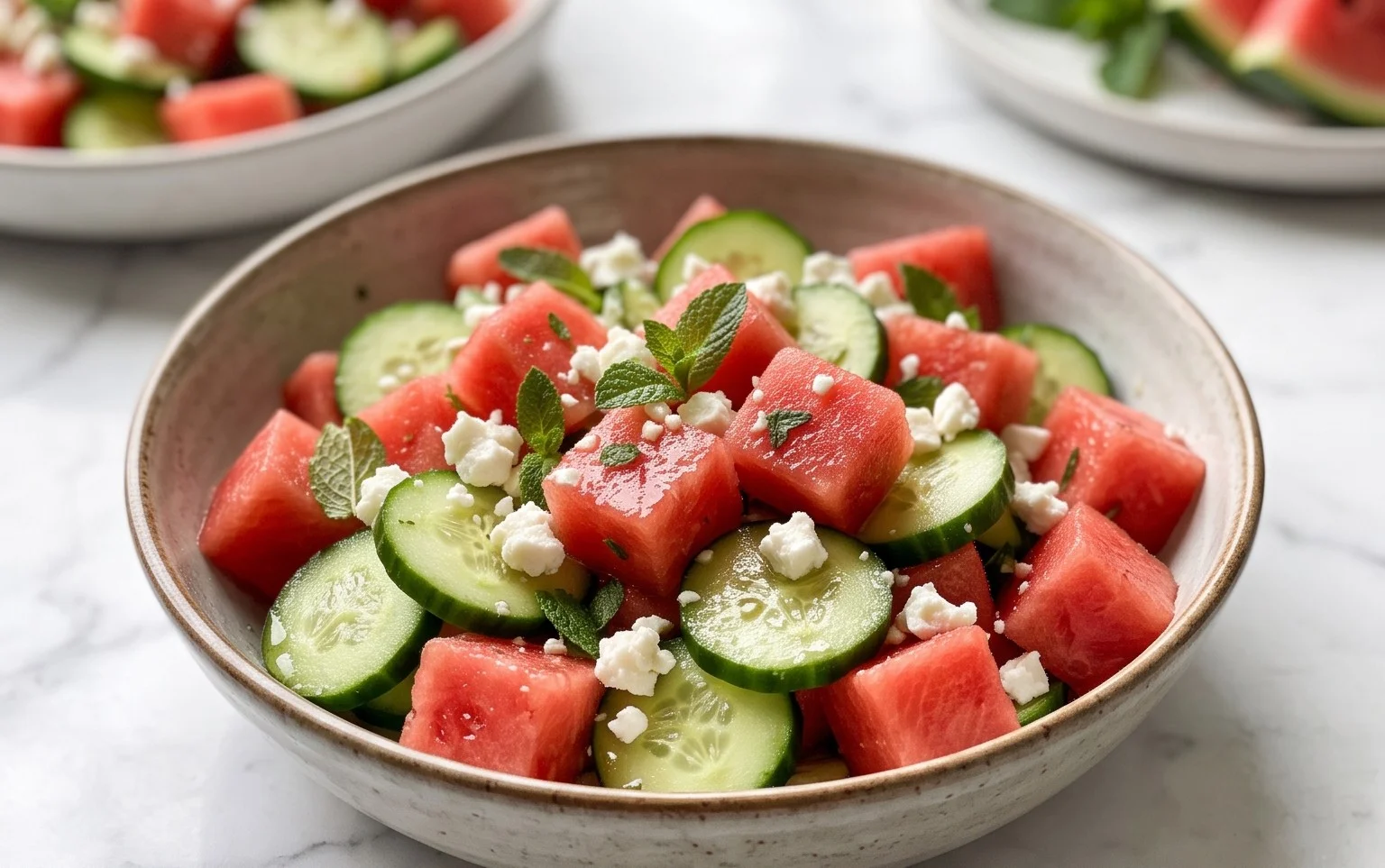 Watermelon Salad with Cucumber and Feta