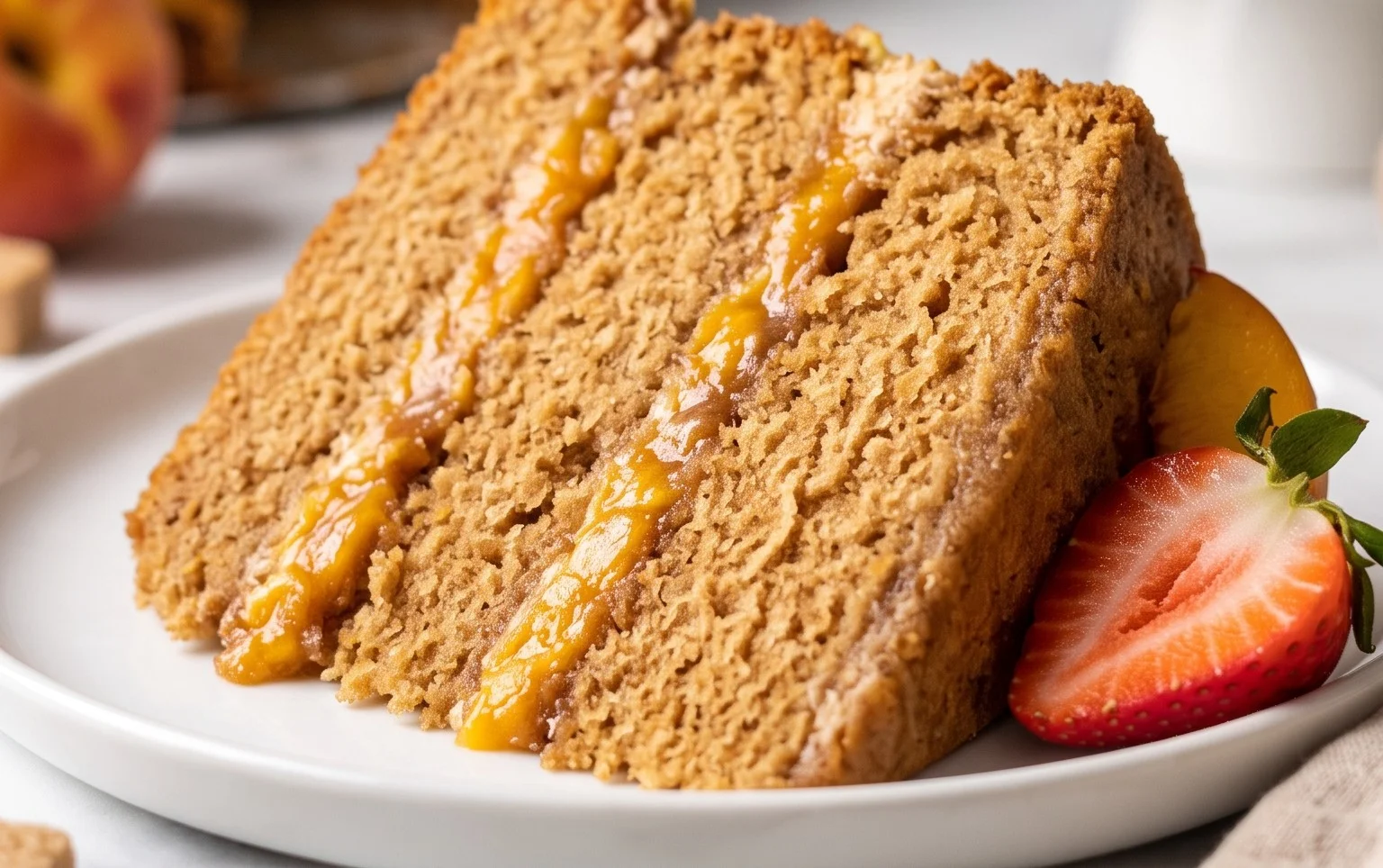 Brown Sugar Layer Cake with Peach Filling
