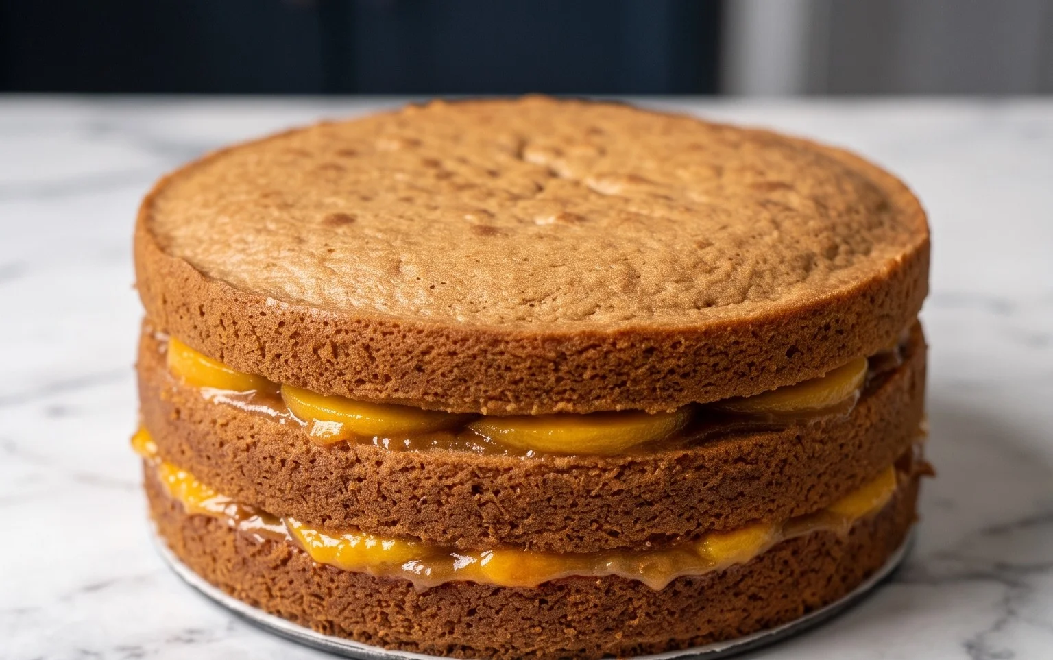 Brown Sugar Layer Cake with Peach Filling