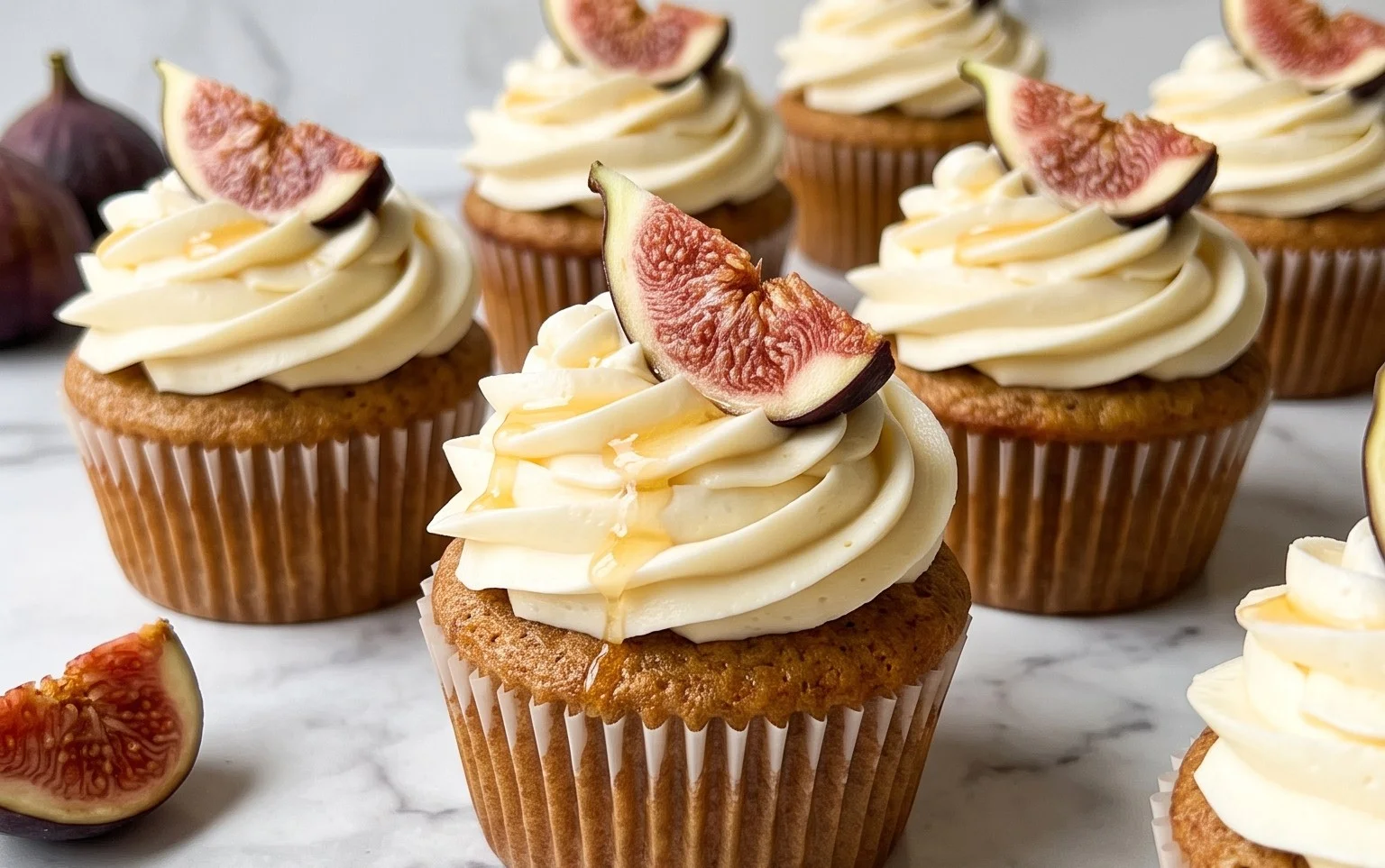 Fig Cupcakes with Honey Cream Cheese Frosting