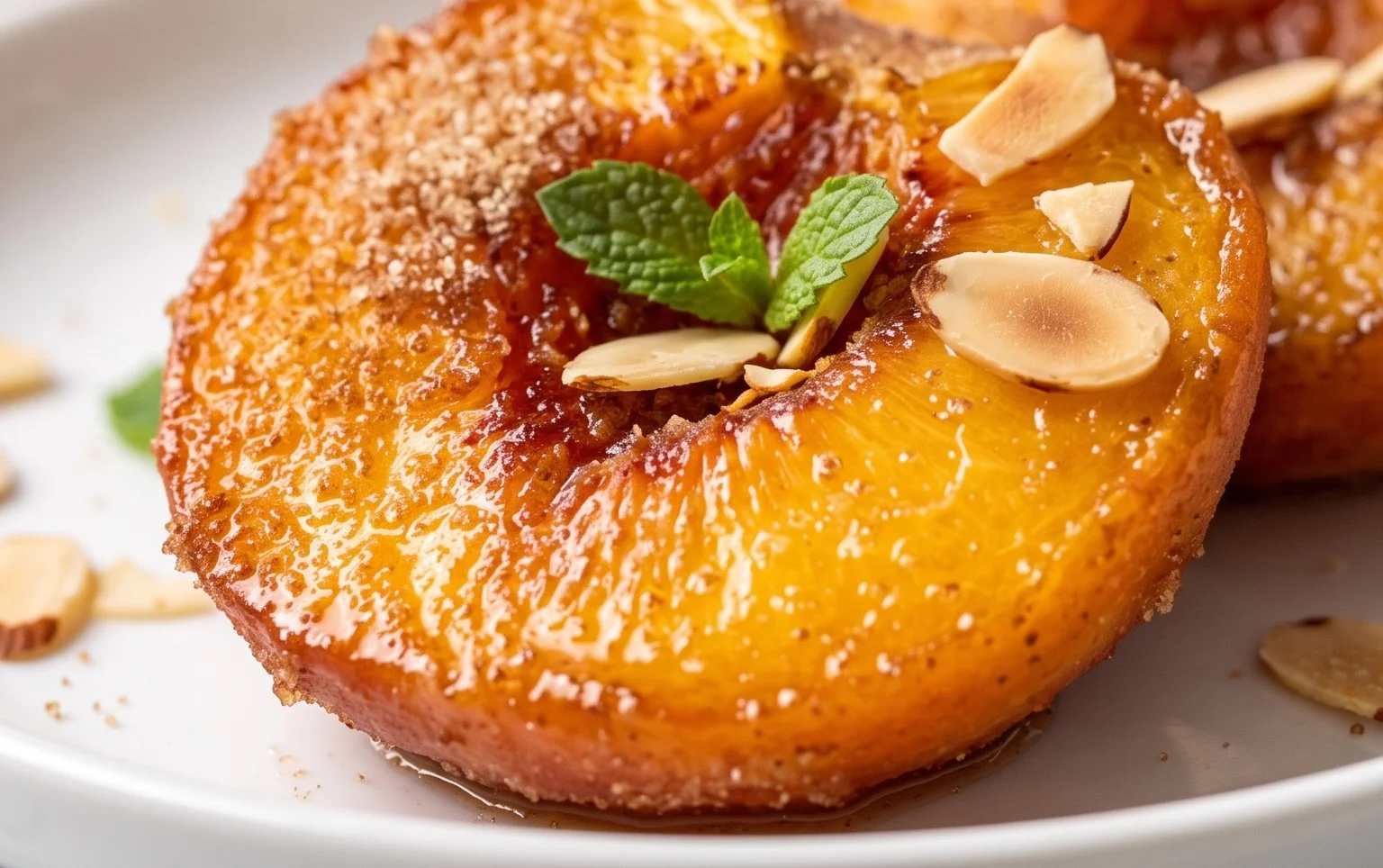Cinnamon Sugar Baked Peaches