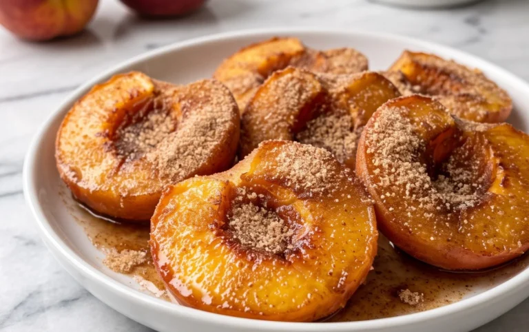 Cinnamon Sugar Baked Peaches