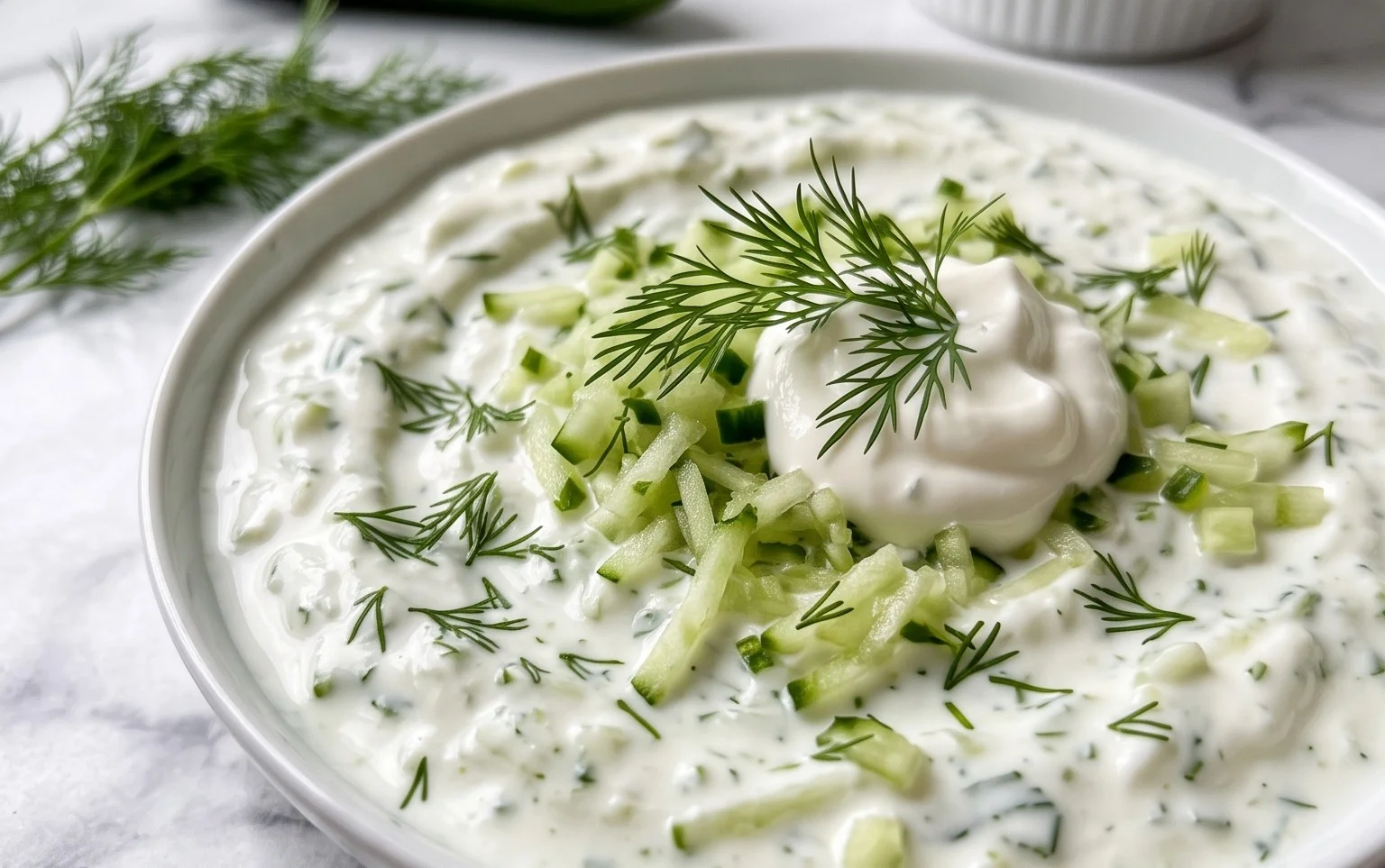 Cucumber Dip with Sour Cream and Dill
